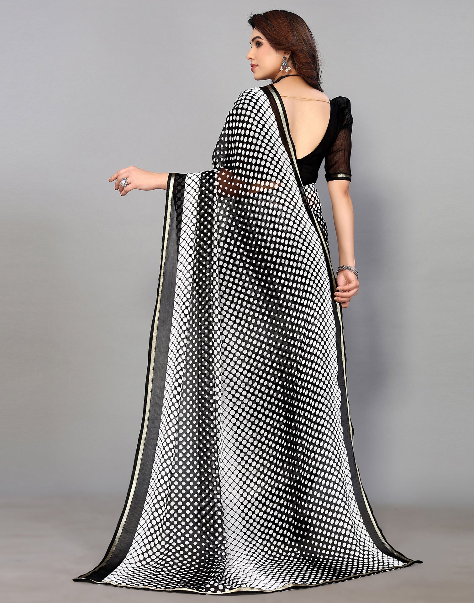 Black Chiffon Saree | Sudathi