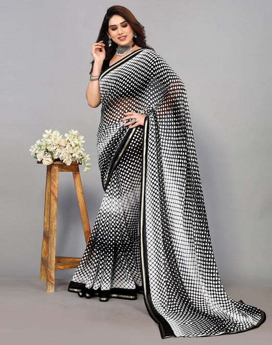 Black Chiffon Saree | Sudathi