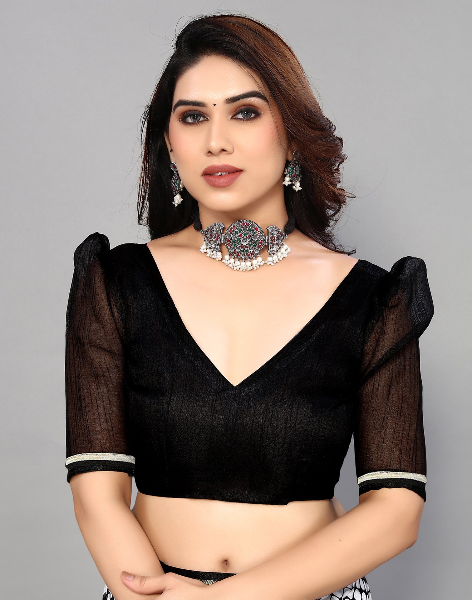 Black Chiffon Saree | Sudathi