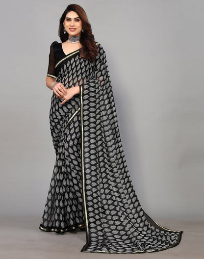 Black Chiffon Saree | Sudathi