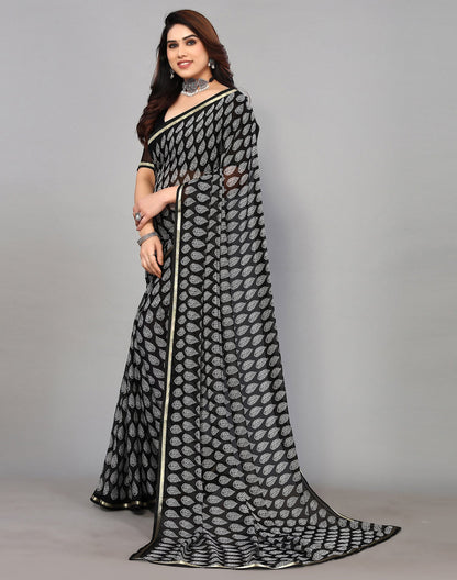 Black Chiffon Saree | Sudathi