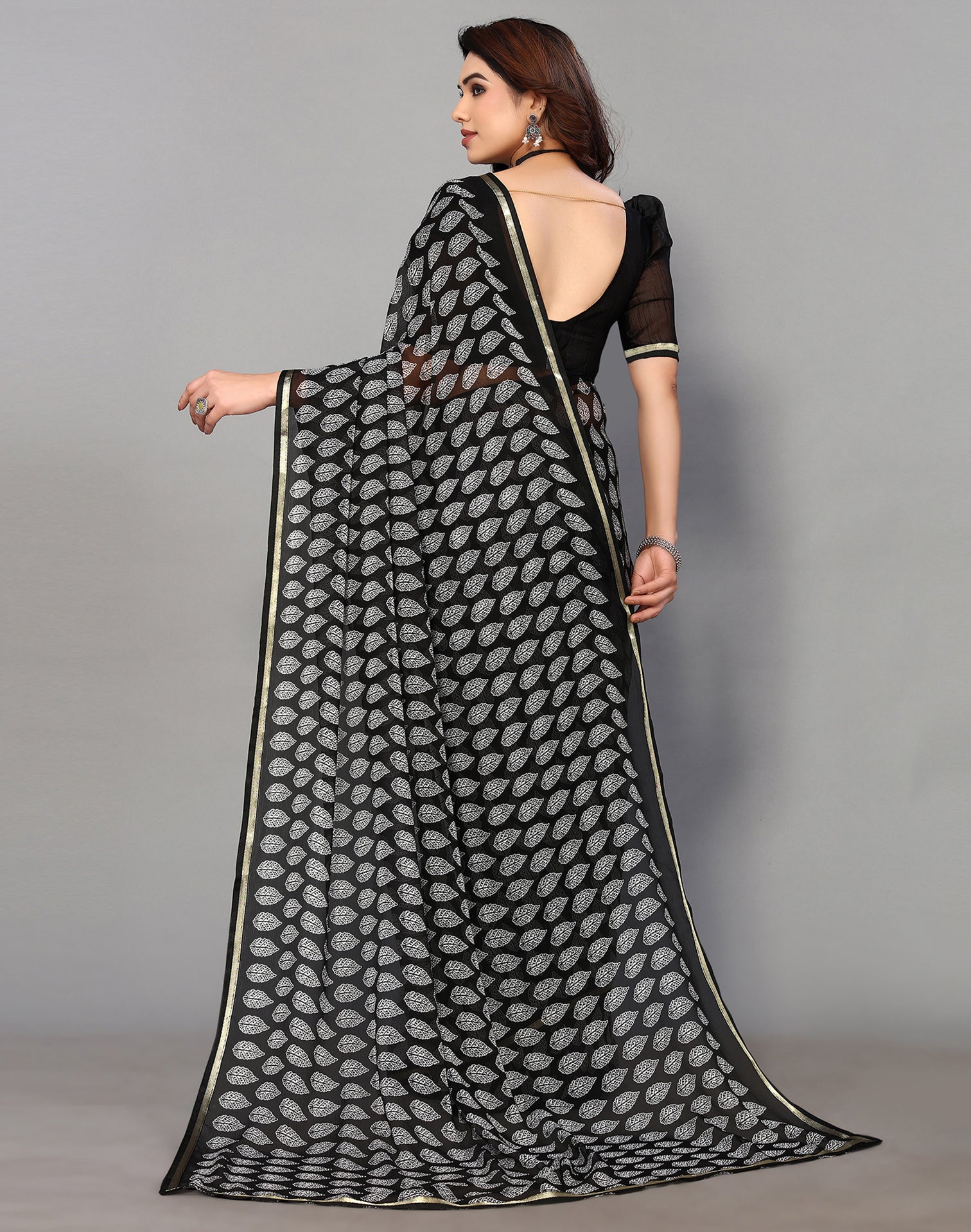 Black Chiffon Saree | Sudathi