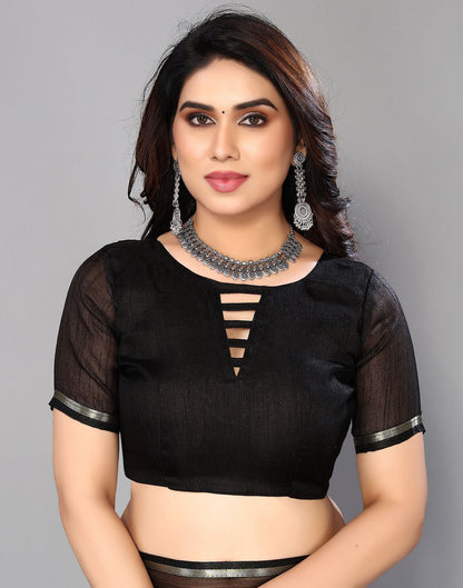 Black Chiffon Printed Saree | Sudathi