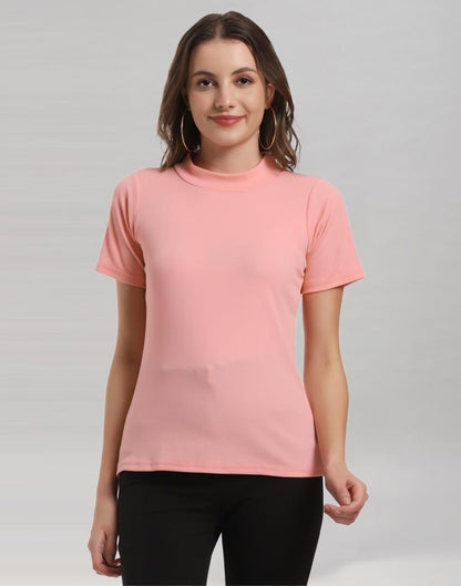 Peach Coloured Lycra Knitted Top | Sudathi