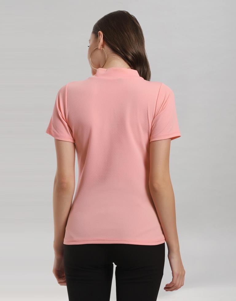 Peach Coloured Lycra Knitted Top | Sudathi