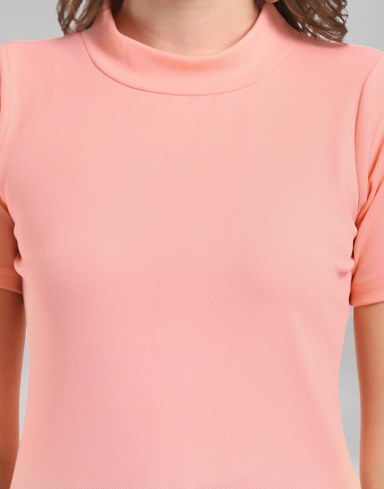 Peach Coloured Lycra Knitted Top | Sudathi