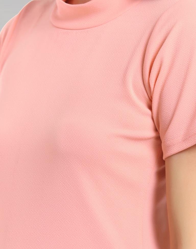 Peach Coloured Lycra Knitted Top | Sudathi