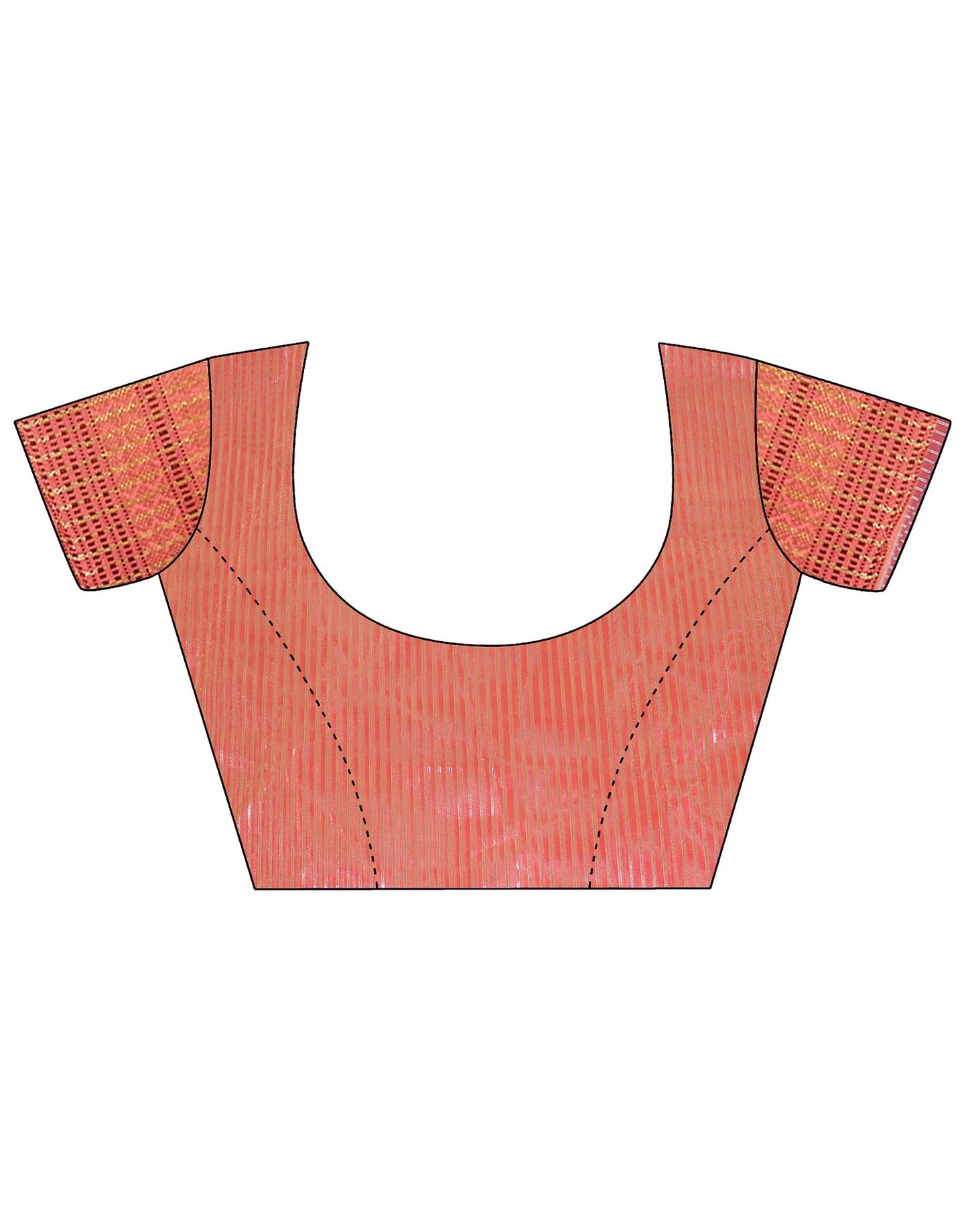 Peach Plain Organza Saree | Sudathi