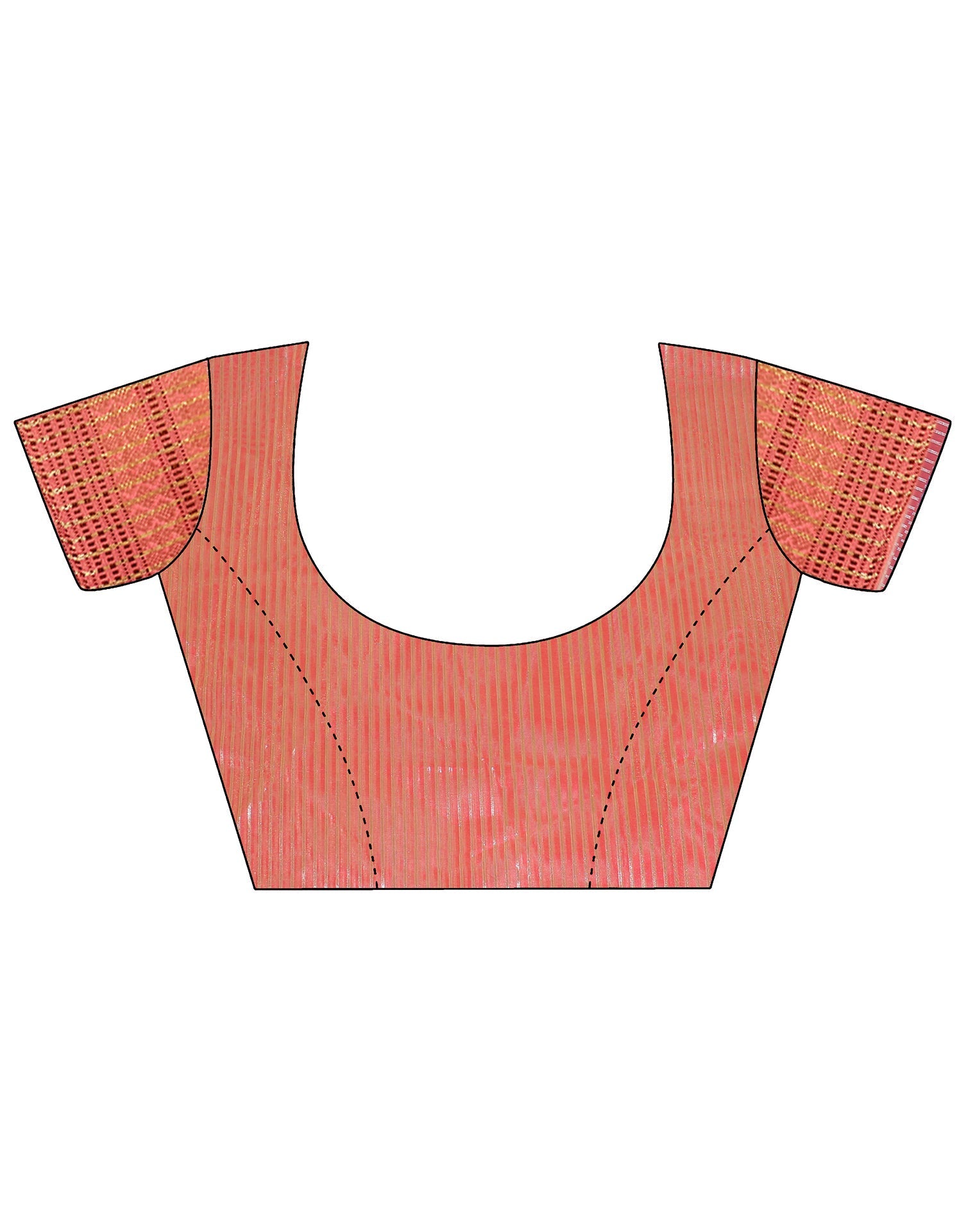 Peach Plain Organza Saree | Sudathi