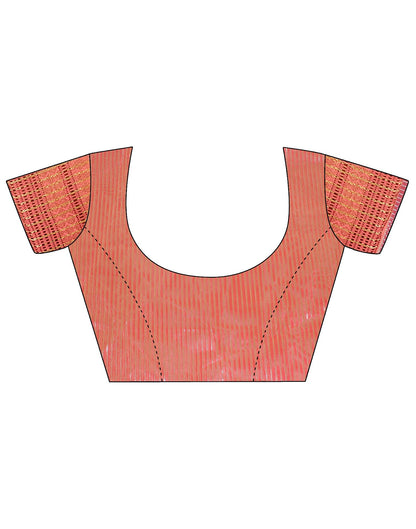 Peach Plain Organza Saree | Sudathi