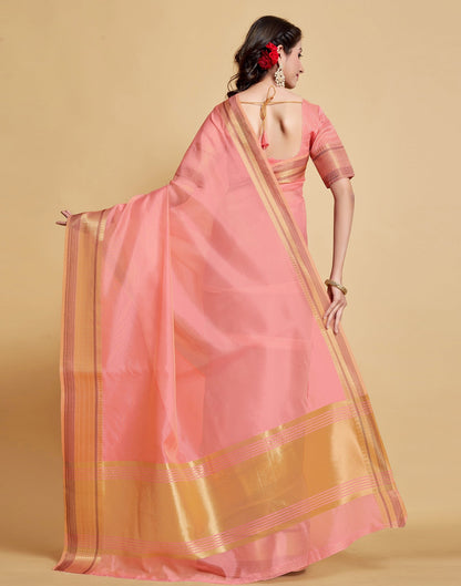 Light Pink Plain Organza Saree | Sudathi