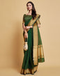 Dark Green Plain Organza Saree | Sudathi