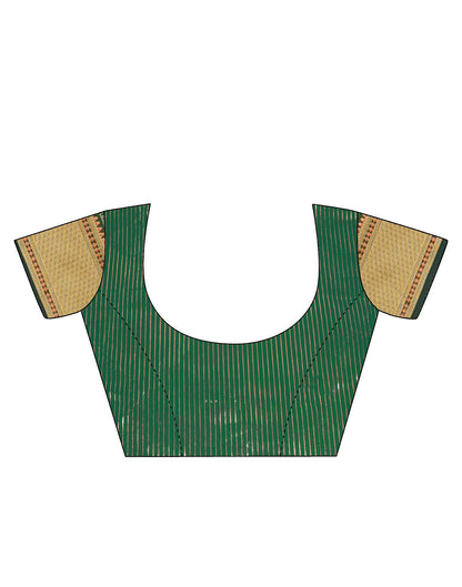 Dark Green Plain Organza Saree | Sudathi