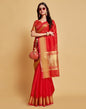 Red Plain Organza Saree | Sudathi