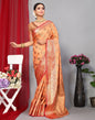 Orange Banarasi Silk Saree | Leemboodi
