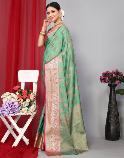 Light Green Banarasi Silk Saree | Leemboodi