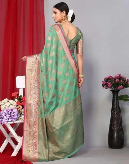 Light Green Banarasi Silk Saree | Leemboodi