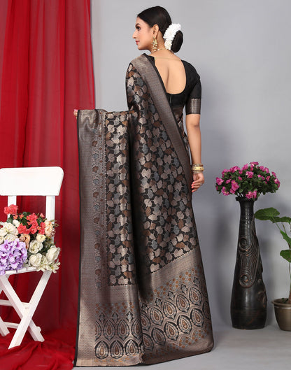 Black Banarasi Silk Saree | Leemboodi