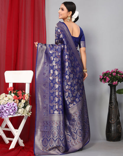 Blue Banarasi Silk Saree | Leemboodi