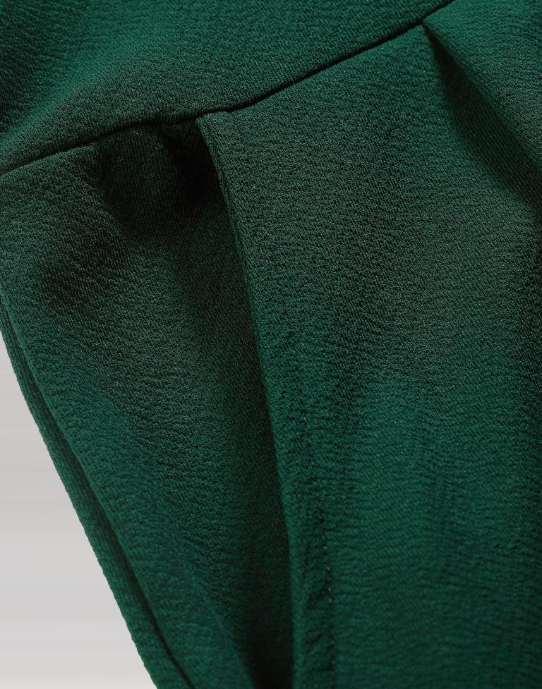 Bottle Green Coloured Lycra Plain Jumpsuit | Sudathi