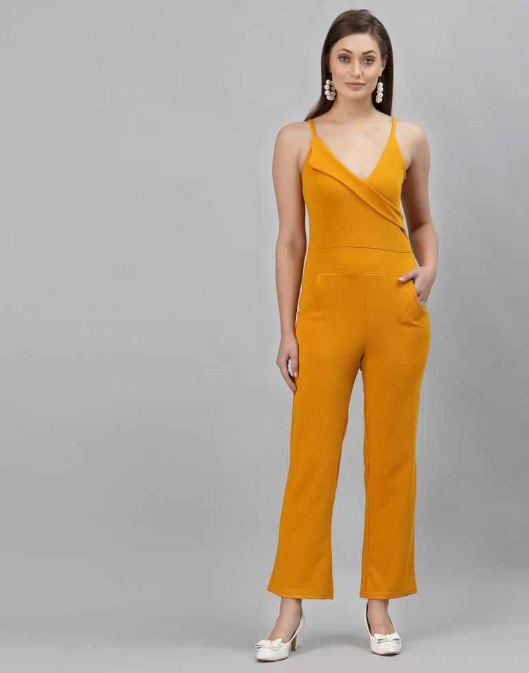 Yellow Coloured Lycra Dyed Jumpsuit | Sudathi