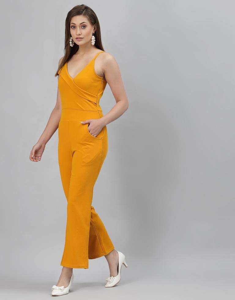 Yellow Coloured Lycra Dyed Jumpsuit | Sudathi