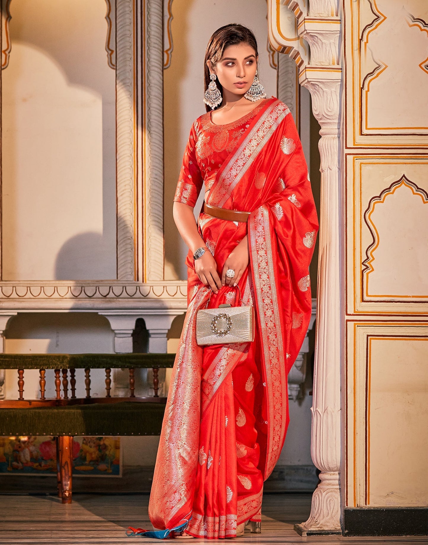 Red Banarasi Saree | Leemboodi
