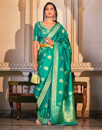 Rama Green Banarasi Silk Saree | Leemboodi