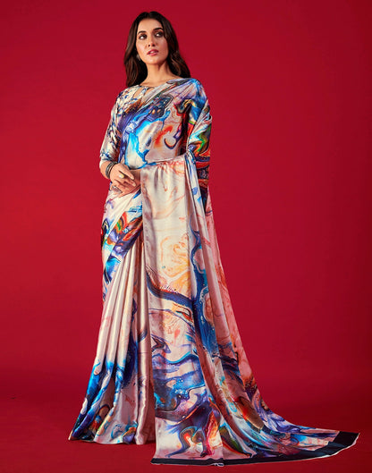 Multicoloured Silk Printed Saree | Leemboodi