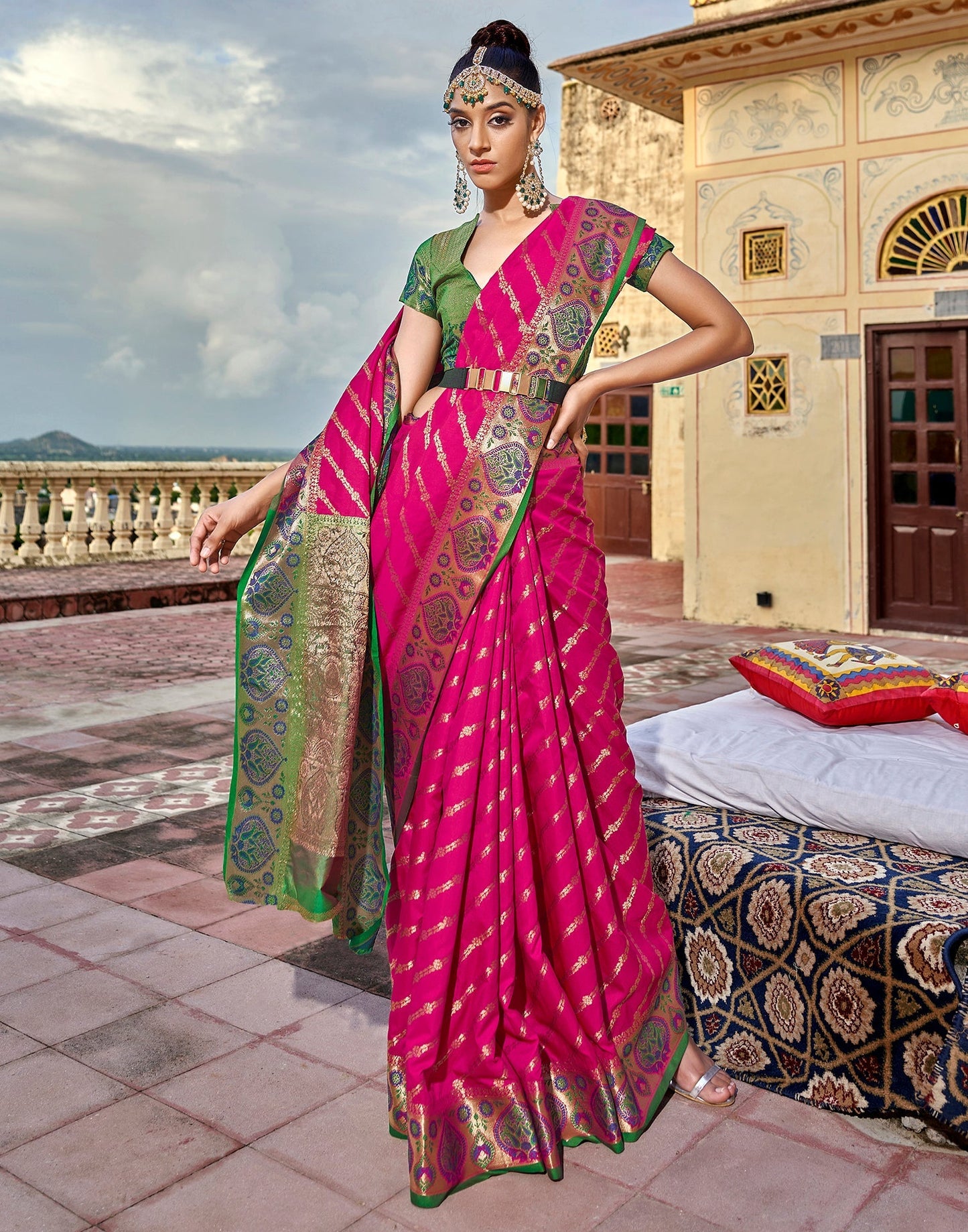 Pink Banarasi Silk Saree | Leemboodi