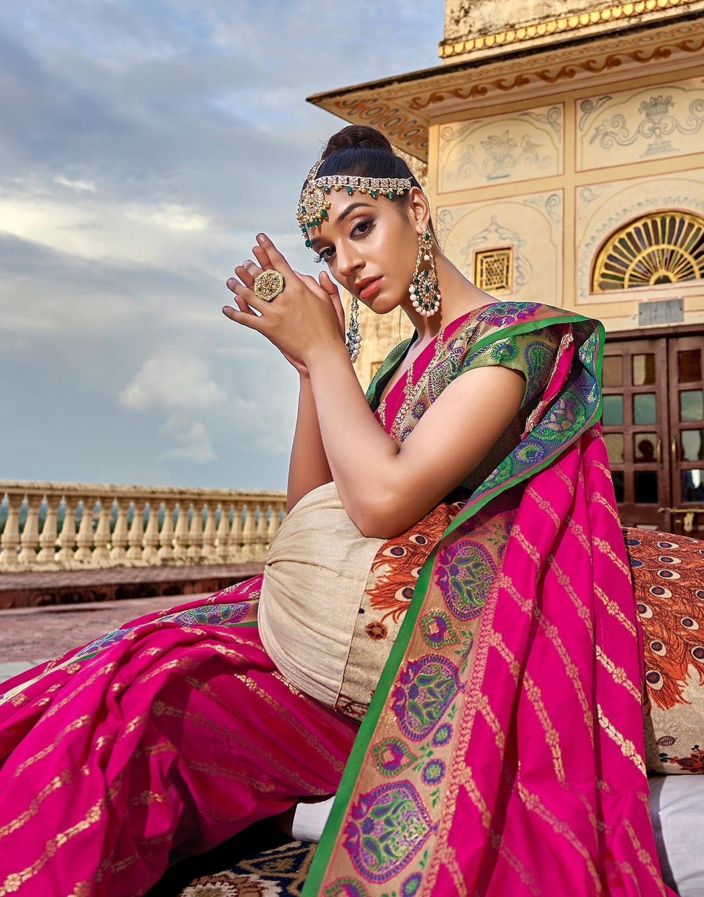 Pink Banarasi Silk Saree | Leemboodi