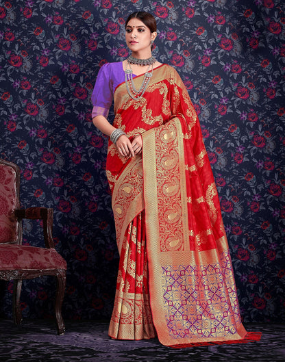 Red Banarasi Saree | Leemboodi