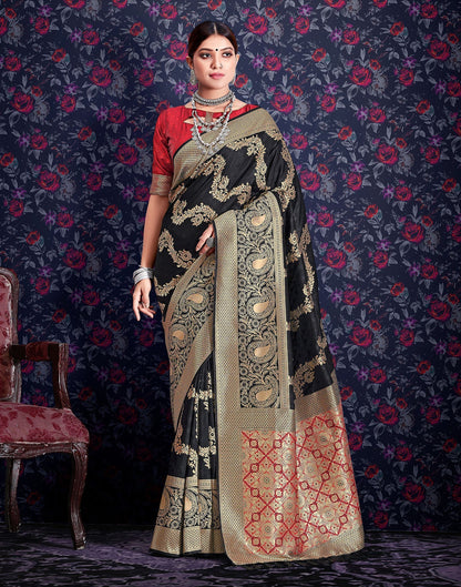 Black Banarasi Saree | Leemboodi