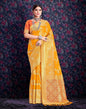 Mustard Yellow Banarasi Saree | Leemboodi