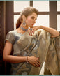 Grey Linen Saree | Leemboodi