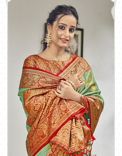 Light Green Banarasi Saree | Leemboodi