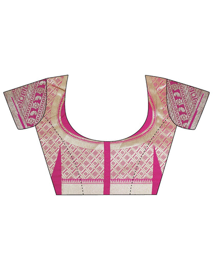 Rani Pink Paithani Silk Saree | Leemboodi