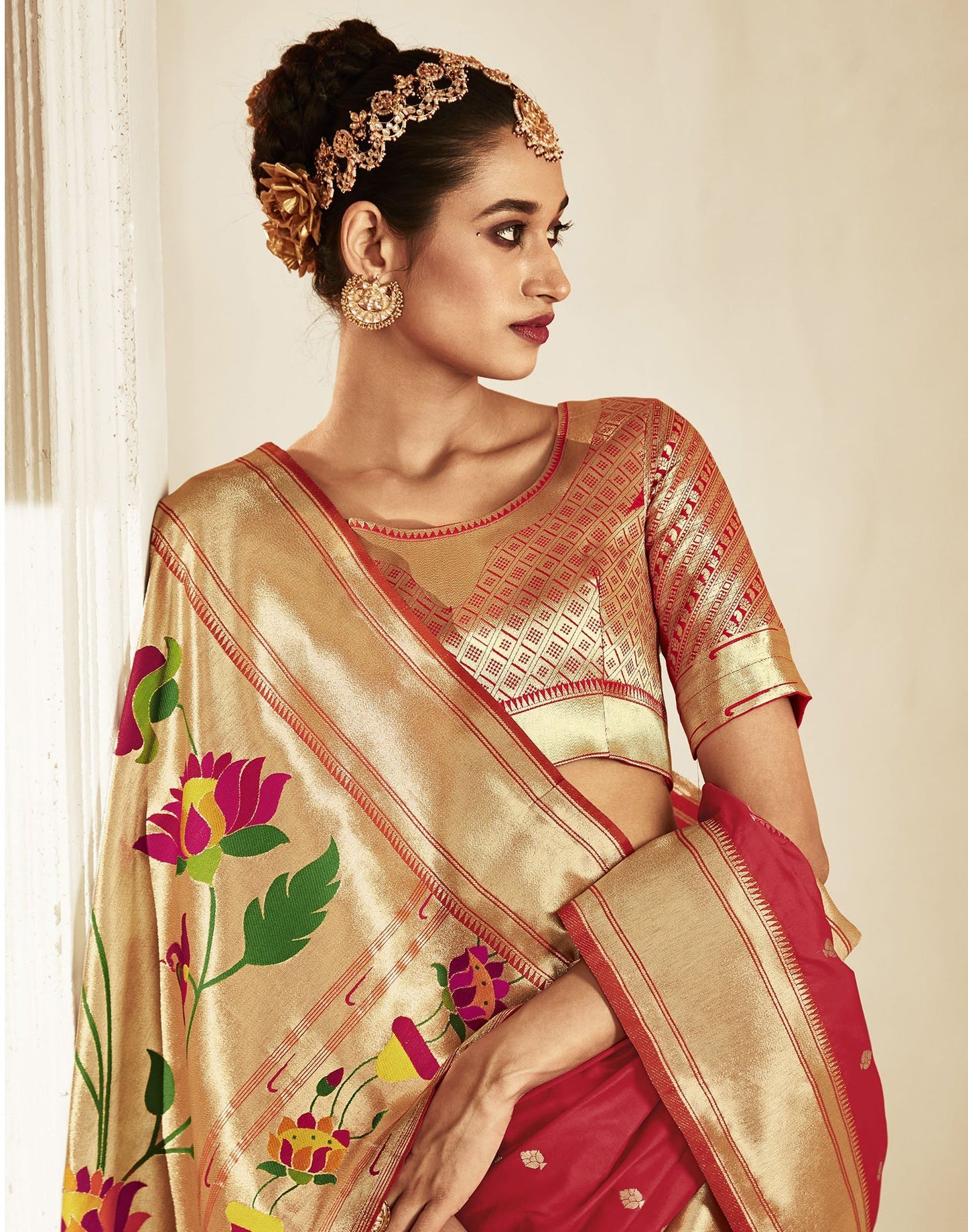 Red Paithani Silk Saree | Leemboodi