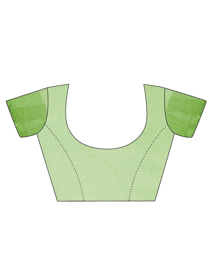 Parrot Green Cotton Embroidery Saree | Leemboodi