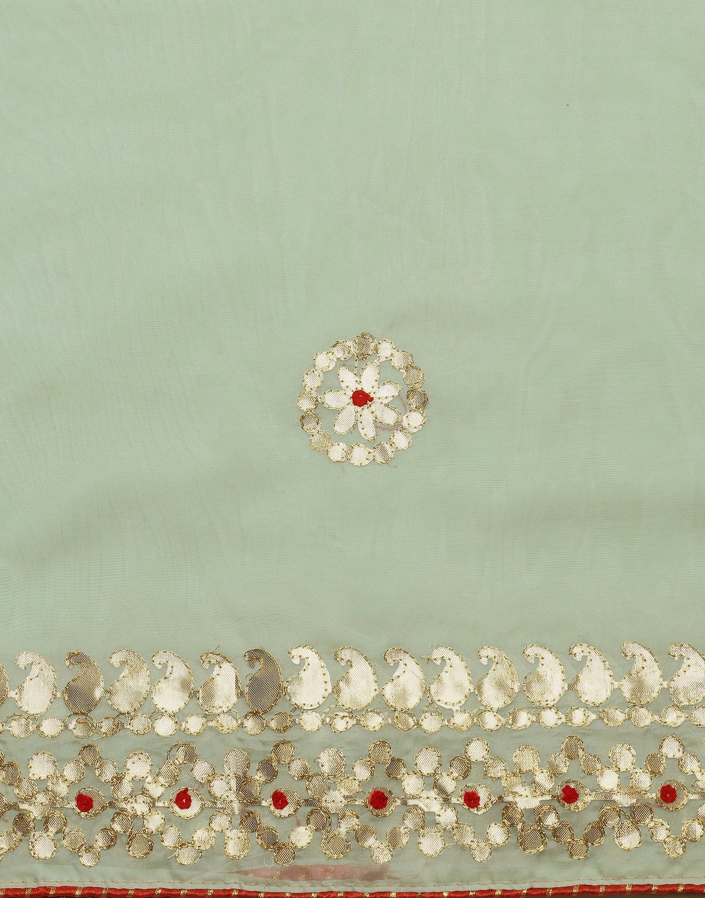 Light Green Silk Embroidery Saree | Leemboodi