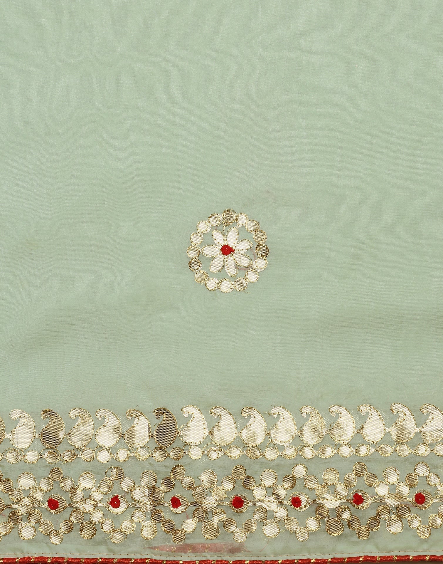 Light Green Silk Embroidery Saree | Leemboodi