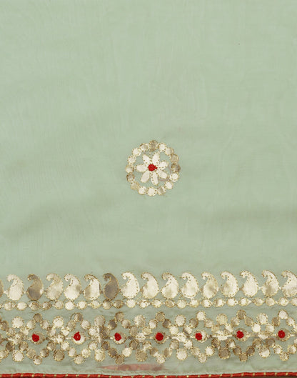 Light Green Silk Embroidery Saree | Leemboodi