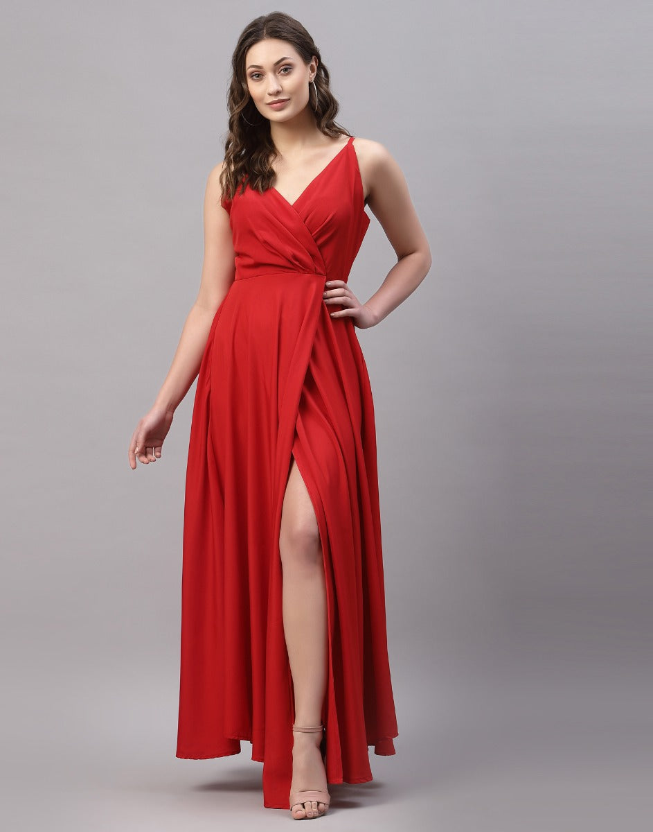 Red Slit Dress | Sudathi