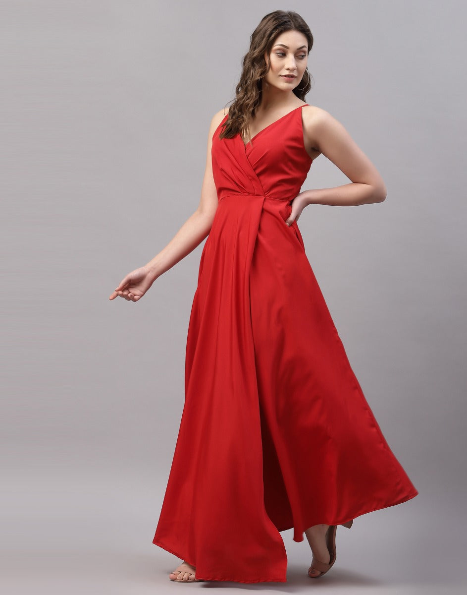 Red Slit Dress | Sudathi