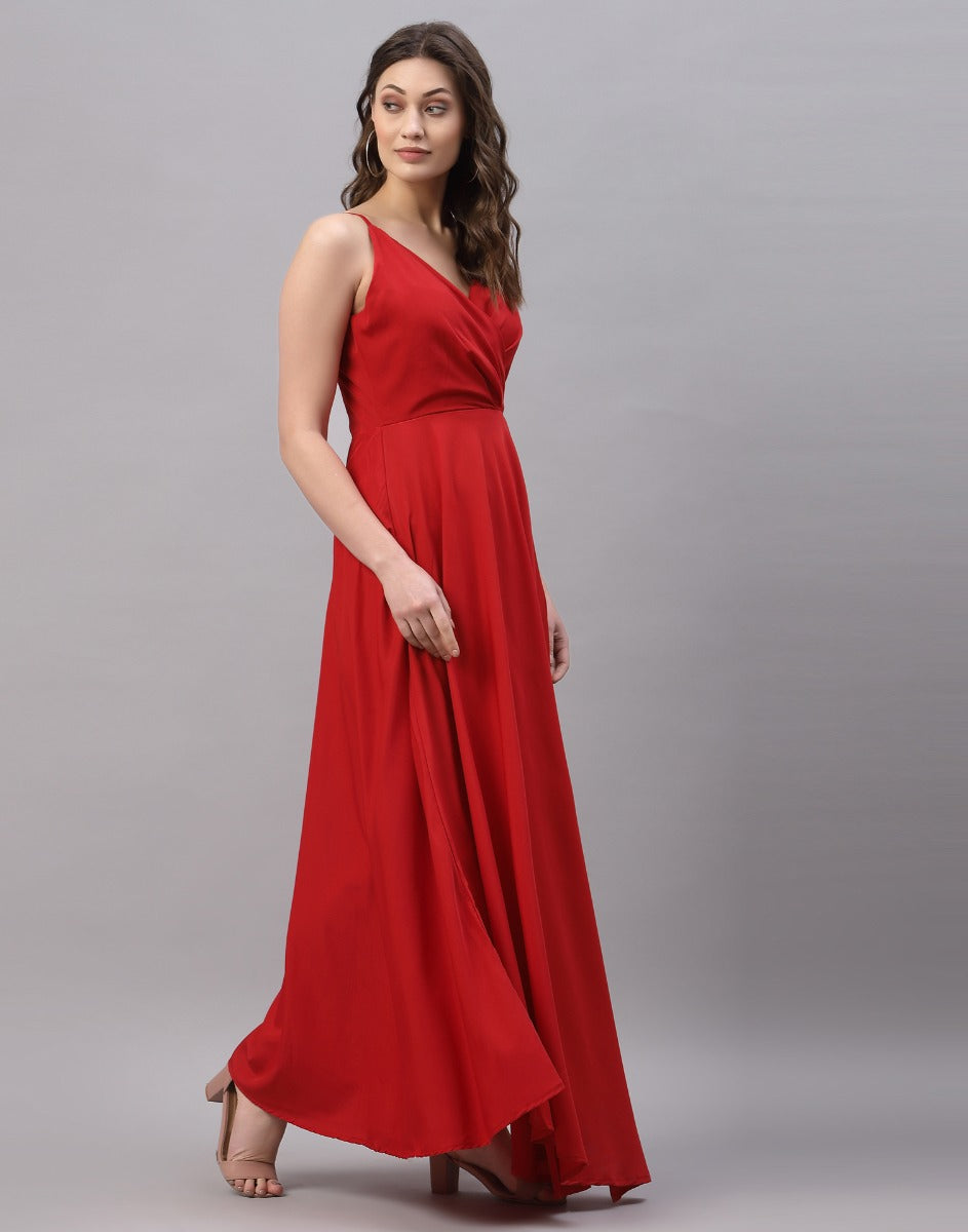 Red Slit Dress | Sudathi
