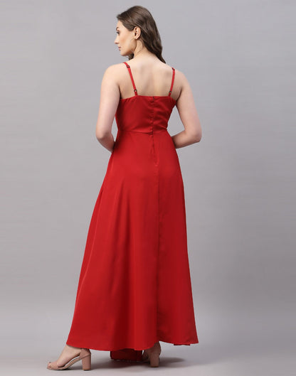 Red Slit Dress | Sudathi