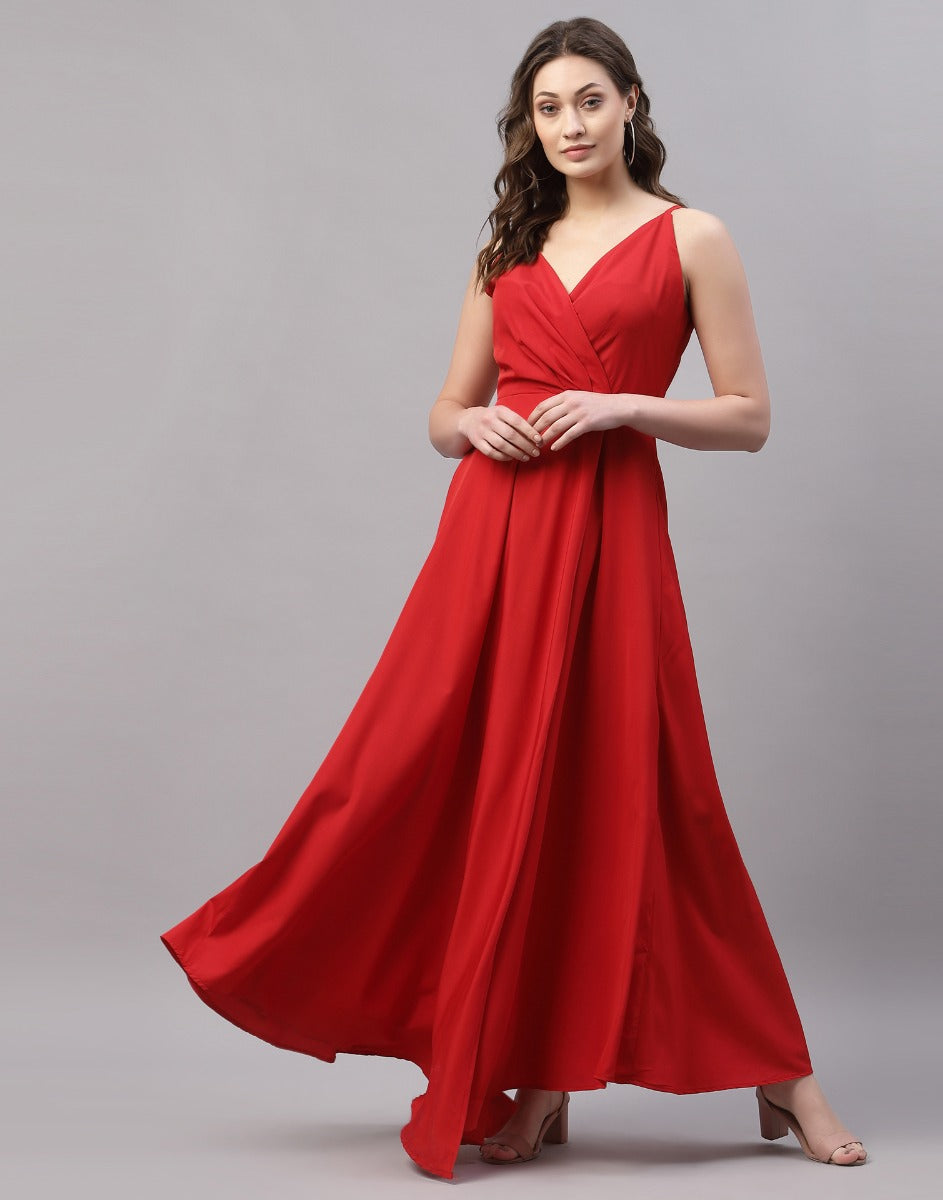 Red Slit Dress | Sudathi