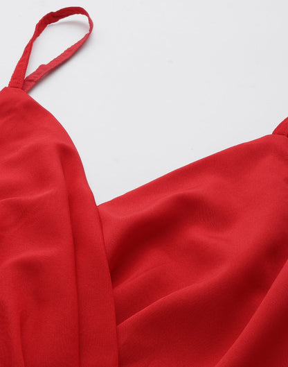 Red Slit Dress | Sudathi