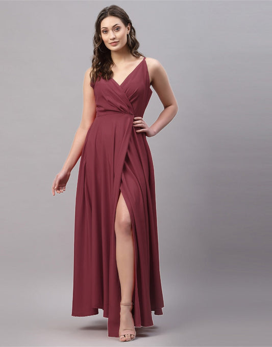 Maroon Slit Dress | Sudathi