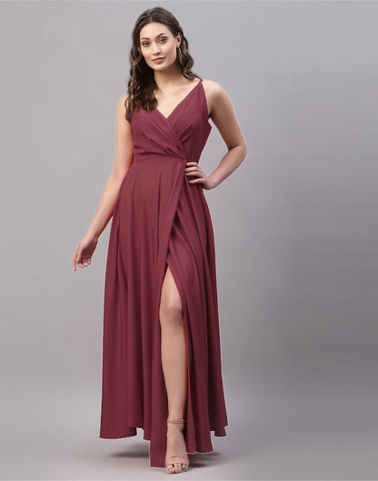 Maroon Slit Dress | Sudathi
